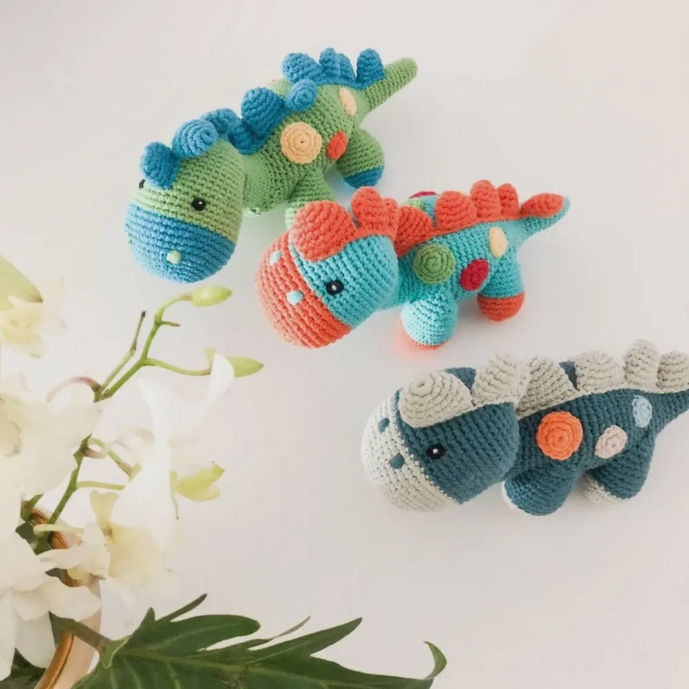 Stegosaurus Plush Dino Rattle - Picture 3 of 16